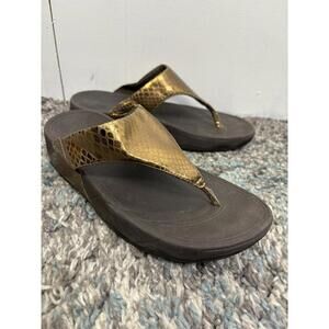 Fitflop Shoes Womens 7 Lulu Snake Skin Slide Flip Flop Sandals Casual Comfort